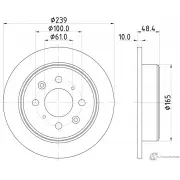 Тормозной диск PAGID 51106 98200 0608 Honda Civic 6 (EJ, EK) Хэтчбек 1.6 107 л.с. 1995 – 2000 98200 0608 0 1