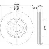 Тормозной диск PAGID 98200 0696 0 1 51811 98200 0696 Fiat Linea (323, 110) 1 Седан 1.3 D Multijet 75 л.с. 2013 – наст. время