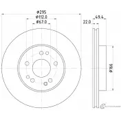 Тормозной диск PAGID 98200 0573 0 1 Mercedes E-Class (W210) 2 Седан 3.2 E 320 4 matic (282) 218 л.с. 1997 – 1998 52122 98200 0573