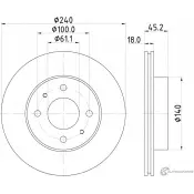 Тормозной диск PAGID 98200 0632 0 1 52325 98200 0632 Nissan Sunny (Y10) 3 1990 – 2000