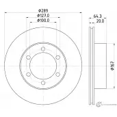 Тормозной диск PAGID 53621 98200 0763 0 1 Toyota Hilux (N140, 50, 60, 70) 6 Пикап 2.8 D 4WD (LN5. LN8) 88 л.с. 1997 – 2005 98200 0763