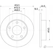 Тормозной диск PAGID 98200 0374 98200 0374 0 1 53927 Audi A8 (D2) 1 Седан 2.8 163 л.с. 1995 – 1996