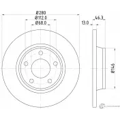 Тормозной диск PAGID 98200 0716 Audi A4 (B5) 1 Универсал 1.6 102 л.с. 2000 – 2001 53929 98200 0716 0 1