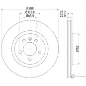 Тормозной диск PAGID 98200 0571 0 1 98200 0571 53937 Volkswagen Golf 3 (1H1) Хэтчбек 2.8 VR6 163 л.с. 1995 – 1997