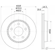 Тормозной диск PAGID 98200 0371 0 1 53949 Audi A8 (D2) 1 Седан 4.2 Quattro 305 л.с. 1996 – 1999 98200 0371