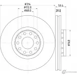 Тормозной диск PAGID 53970 Audi A8 (D2) 1 Седан 2.8 163 л.с. 1995 – 1996 98200 0732 98200 0732 0 1