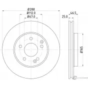 Тормозной диск PAGID 98200 1059 0 1 54059 Mercedes CLC-Class (CL203) 1 Купе 2.2 C 220 CDI 136 л.с. 2001 – 2004 98200 1059