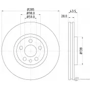 Тормозной диск PAGID Citroen C8 1 (EA, EB) Минивэн 2.0 16V 141 л.с. 2005 – 2024 54150 98200 1150 0 1 98200 1150