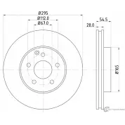 Тормозной диск PAGID 98200 1152 0 1 98200 1152 54152 Mercedes E-Class (W211) 3 Седан 3.0 E320 CDI (2122) 212 л.с. 2006 – 2008