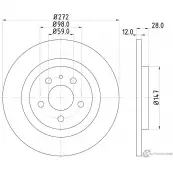 Тормозной диск PAGID 98200 1182 98200 1182 0 1 54182 Citroen C8 1 (EA, EB) Минивэн 2.0 HDi 110 л.с. 2002 – 2024