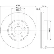 Тормозной диск PAGID Mercedes Vito (W447) 3 Фургон 2.0 4403 211 л.с. 2015 – 2025 54234 98200 1234 0 1 98200 1234