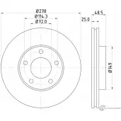 Тормозной диск PAGID Mazda 3 (BL) 2 Хэтчбек 2.0 154 л.с. 2011 – 2013 98200 1303 54303 98200 1303 0 1