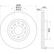 Тормозной диск PAGID 54304 98200 1304 0 1 Mazda 3 (BL) 2 Хэтчбек 2.0 154 л.с. 2011 – 2013 98200 1304