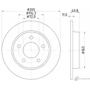 Тормозной диск PAGID 98200 1305 0 1 98200 1305 Mazda 3 (BL) 2 Хэтчбек 2.0 154 л.с. 2011 – 2013 54305