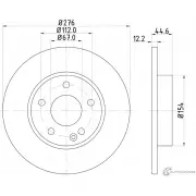 Тормозной диск PAGID Mercedes A-Class (W169) 2 Хэтчбек 2.0 A 160 CDI (1606. 1606) 82 л.с. 2004 – 2012 54318 98200 1318 98200 1318 0 1