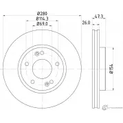 Тормозной диск PAGID 98200 1339 SVT159 Hyundai Tiburon (GK) 2 Купе 2.0 140 л.с. 2003 – 2008 54339