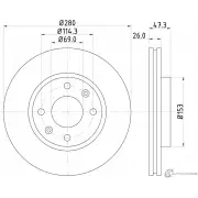 Тормозной диск PAGID 98200 1366 Hyundai Sonata (EF) 4 Седан 2.4 141 л.с. 2001 – 2005 54366 Q3WJDY