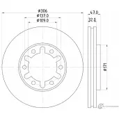 Тормозной диск PAGID 54383 98200 1383 KGBAAKK Nissan Patrol