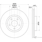 Тормозной диск PAGID Ford Kuga 2 (CBS, C512, DM2) Кроссовер 2.0 240 л.с. 2014 – наст. время VSJ8P 98200 1413 54413