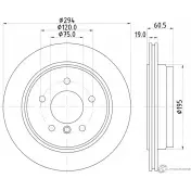 Тормозной диск PAGID 54417 98200 1417 3YS21K6 Bmw 3 (E46) 4 Универсал 2.5 325 xi 186 л.с. 2000 – 2005