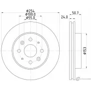 Тормозной диск PAGID 98200 1470 Kia Rio 1 (DC) Седан 1.6 106 л.с. 2002 – 2005 54470 SH0ZW4J