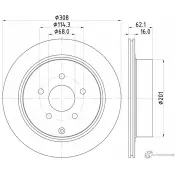 Тормозной диск PAGID JYNQ8KL Infiniti EX (J50) 1 Хэтчбек 2.5 25 235 л.с. 2010 – 2013 54493 98200 1493