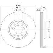 Тормозной диск PAGID HK4SMJ5 54570 Citroen C5 3 (RW, PF3) Универсал 2.0 16V 143 л.с. 2008 – 2024 98200 1570