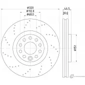 Тормозной диск PAGID 98200 1583 54583 BEBSCOL Audi A4 (B7) 3 Седан 3.2 Fsi 258 л.с. 2006 – 2008