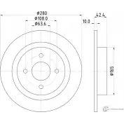 Тормозной диск PAGID 98200 1585 0 1 Ford Focus 1 Хэтчбек 2.0 RS 215 л.с. 2002 – 2004 98200 1585 54585