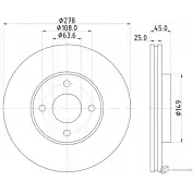 Тормозной диск PAGID 54590 Ford Fiesta 5 (CBK, J) 2002 – 2008 98200 1590 98200 1590 0 1