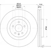 Тормозной диск PAGID 98200 1602 54602 Z77VWN Audi A5 (8T3) 1 Купе 4.2 S5 Quattro 344 л.с. 2007 – 2012