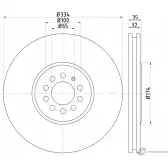 Тормозной диск PAGID 98200 1615 0 1 54615 Audi TT (8N) 1 1998 – 2006 98200 1615