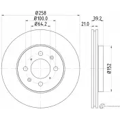 Тормозной диск PAGID 54659 Honda Jazz 2 (GD, GE3, 2) Хэтчбек 1.4 80 л.с. 2006 – 2008 98200 1659 Q62D95