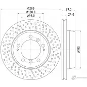 Тормозной диск PAGID 54767 98200 1767 98200 1767 0 1 Porsche Cayman (987) 2 Купе 3.4 S 295 л.с. 2005 – 2009