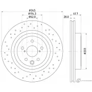 Тормозной диск PAGID 98200 2042 0 1 98200 2042 55042 Lexus IS (XE20) 2 Седан 5.0 IS F (USE20) 423 л.с. 2007 – 2013
