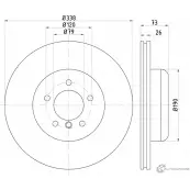 Тормозной диск PAGID 98200 2197 0 1 55197 Bmw 1 (E88) 1 Кабриолет 3.0 135 i 306 л.с. 2008 – 2013 98200 2197