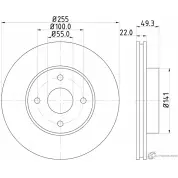 Тормозной диск PAGID 5OFRBI 98200 2263 0 1 Toyota Corolla (E120) 9 Седан 1.5 G 4WD (ZZE128) 109 л.с. 2001 – 2004 55263