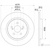 Тормозной диск PAGID 55283 98200 2283 98200 2283 0 1 Lexus CT (A10) 1 2010 – 2020