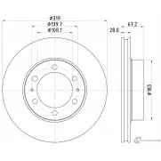 Тормозной диск PAGID Toyota 4Runner (N210) 4 2002 – 2009 98200 2304 98200 2304 0 1 55304