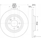 Тормозной диск PAGID Citroen C4 2 (B7, PF2) Хэтчбек 1.6 110 л.с. 2010 – наст. время 98200 2313 0 1 98200 2313 55313