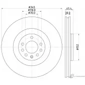 Тормозной диск PAGID Opel Vectra (C) 3 Хэтчбек 2.8 V6 Turbo (F68) 255 л.с. 2005 – 2008 98200 2424 0 1 98200 2424 55424