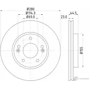 Тормозной диск PAGID Hyundai Elantra (MD, UD) 5 Седан 1.6 128 л.с. 2011 – наст. время 98200 2431 0 1 55431 98200 2431