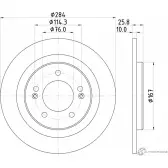 Тормозной диск PAGID 98200 2527 55527 Kia Cerato (YD) 3 Хэтчбек 2.0 GDI 175 л.с. 2013 – 2024 98200 2527 0 1