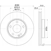 Тормозной диск PAGID 55570 98200 2570 Mercedes A-Class (W176) 3 Хэтчбек 1.6 A 160 (1741) 102 л.с. 2015 – 2024 98200 2570 0 1