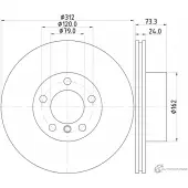 Тормозной диск PAGID 44BHGAC Bmw 2 (F23) 1 Кабриолет 2.0 228 i xDrive 245 л.с. 2015 – наст. время 98200 2618 0 1 PRO+ 55618HC