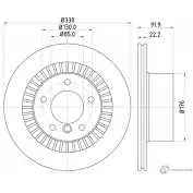 Тормозной диск PAGID Mercedes G-Class (W463) 2 Внедорожник 5.5 G 55 AMG (4670. 4671) 507 л.с. 2008 – 2025 98200 2619 0 1 B6QZFB 55619