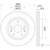 Тормозной диск PAGID 98200 2683 Suzuki Vitara (LY) 4 Кроссовер 1.4 T AllGrip (APK 414) 140 л.с. 2015 – 2024 98200 2683 0 1 55683