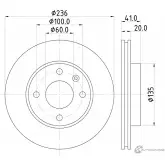 Тормозной диск PAGID 98200 2787 Opel Karl 55787 98200 2787 0 1