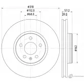 Тормозной диск PAGID Audi A5 (F5A) 2 Спортбек 2.0 Tdi 136 л.с. 2017 – 2024 55827HC 98200 2827 0 1 98200 2827