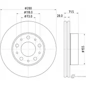 Тормозной диск PAGID 55861 98200 2861 0 1 PRO AOIY5E Citroen Jumper 3 (250) Автобус 2.3 HDi 127 л.с. 2010 – 2024